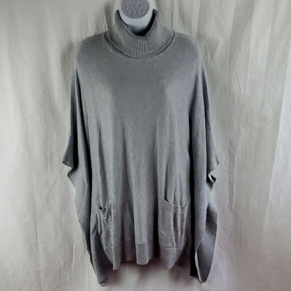 Michael Kors Women's Large Grey Turtleneck Poncho - Picture 1 of 13
